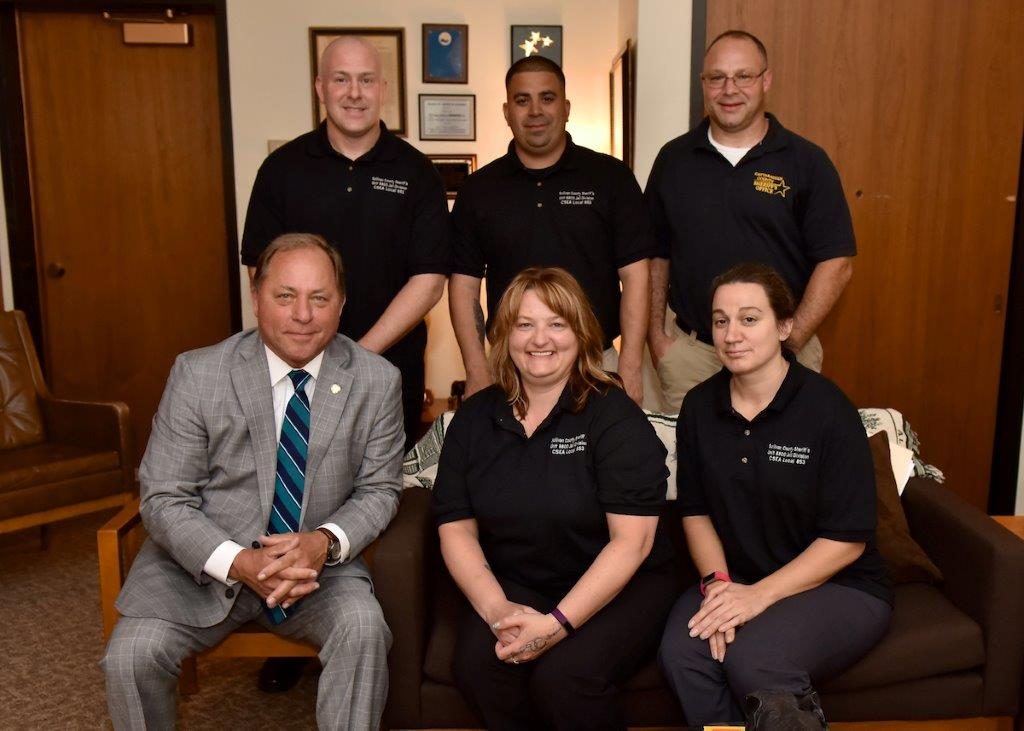 CSEA members lobbied Assemblyman Steve Hawley at his Albany office. Joining the officers from Sullivan County was a member from Cattaraugus County.