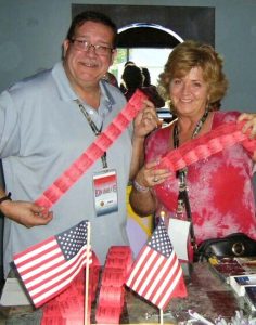 Mark Cortes and Brenda Facin sell raffle tickets at the event.