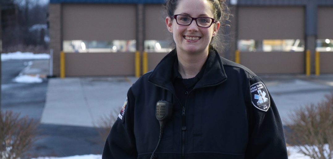 Paramedic Danielle Thompson outside the NOVA facility.