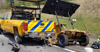 One of the vehicles involved in the April 27 incident on Interstate 87. (Photo provided by the Round Lake Fire Department).