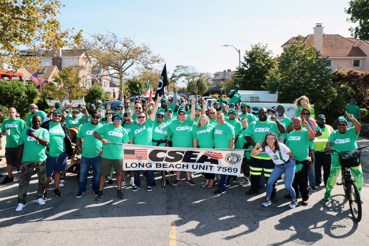 Long Beach members march in parade honoring essential workers