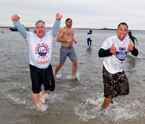From left to right, CSEA City of Long Beach Unit member Thomas Canner and CSEA Long Island Region Director Miguel Cruz are proud to be members of CSEA’s Polar Plunge team.