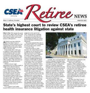 Retiree News Winter 2021 page 1 image