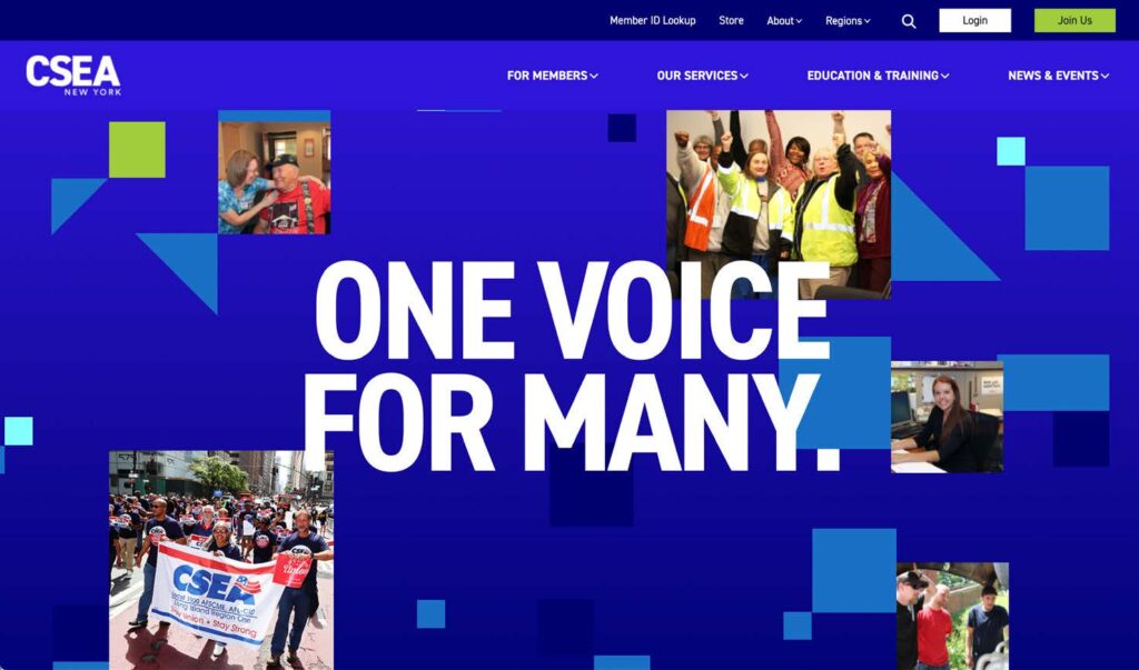 A screenshot of the new website.